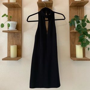 black high neck dress